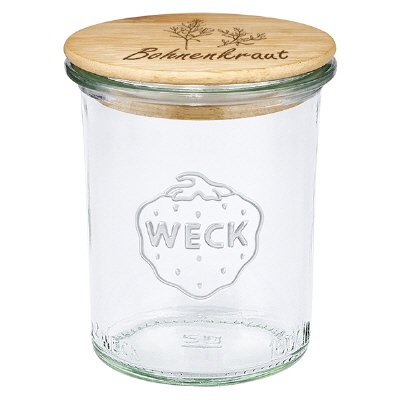Bild Set Bohnenkraut: Holzdeckel & WECK Sturzglas 160ml