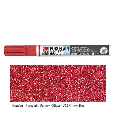 Bild Malstift Glitter-Rot 1-2mm für Glas/Porzellan