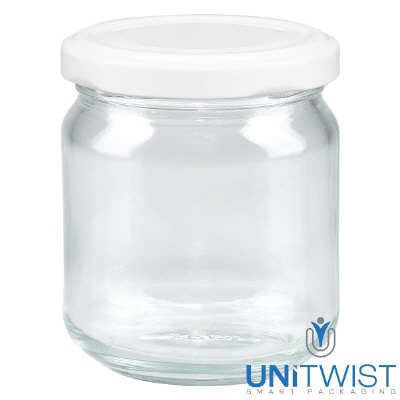 Bild 212ml Rundglas mit BioSeal Deckel weiss UNiTWIST