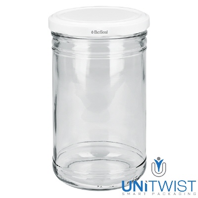 Bild 1053ml Sturzglas mit BioSeal Deckel weiss UNiTWIST