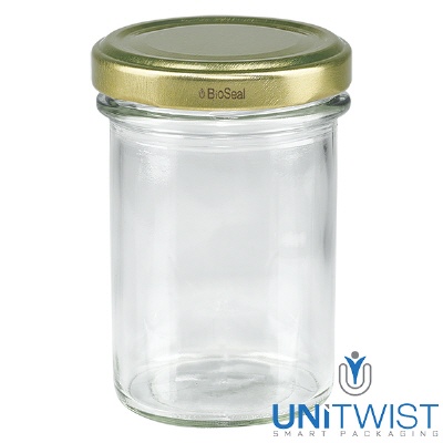 Bild 230ml Sturzglas mit BioSeal Deckel gold UNiTWIST